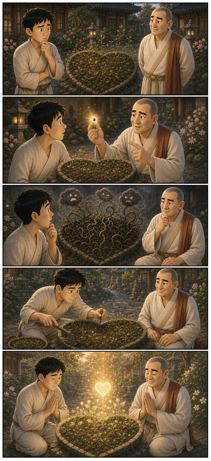마음밭의 미세한 생각까지 살펴야 합니다 카툰