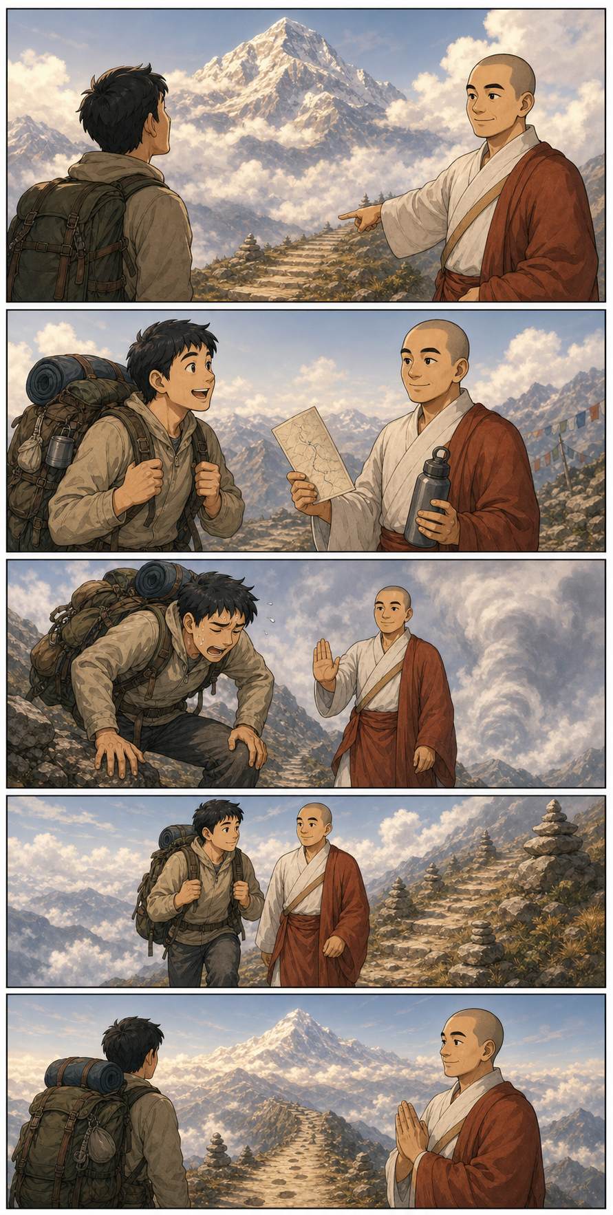 높은 깨달음도 한 걸음씩 익어갑니다 카툰