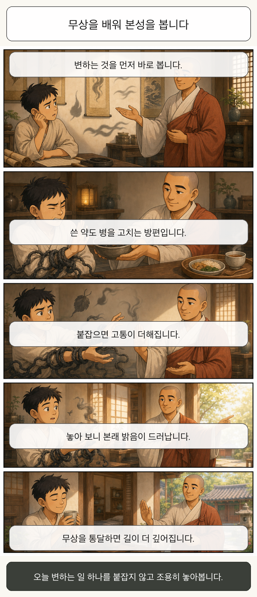 무상을 배워 본성을 봅니다 카툰