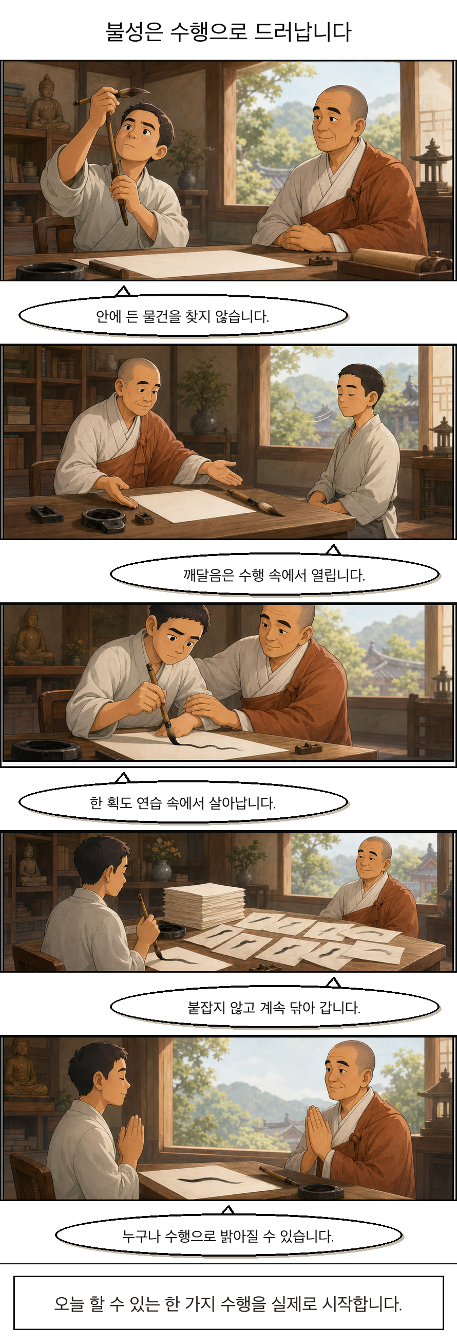 불성은 수행으로 드러납니다 카툰