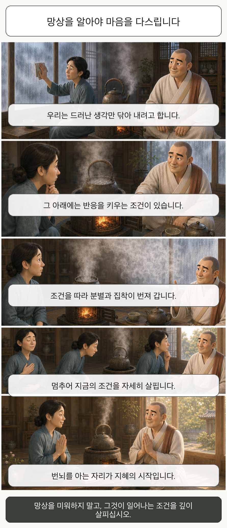 망상을 알아야 마음을 다스립니다 카툰