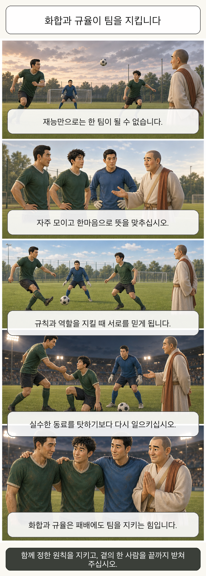 화합과 규율이 팀을 지킵니다 카툰