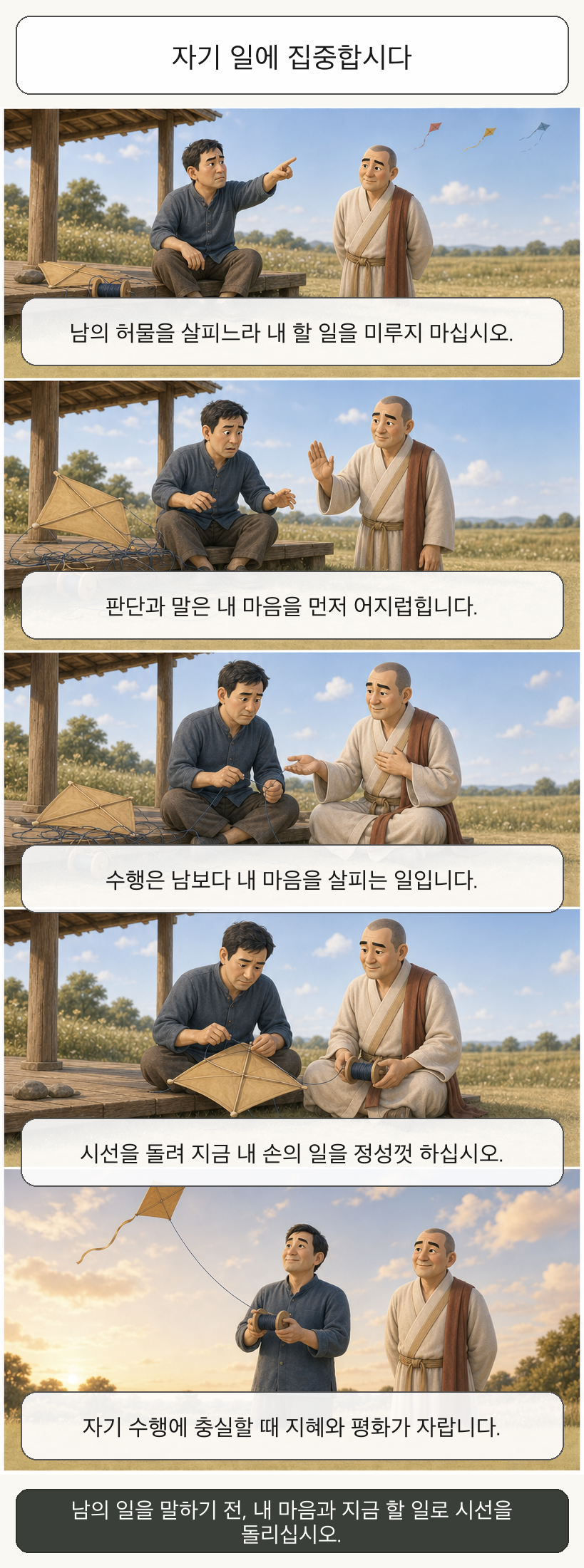 자기 일에 집중합시다 카툰
