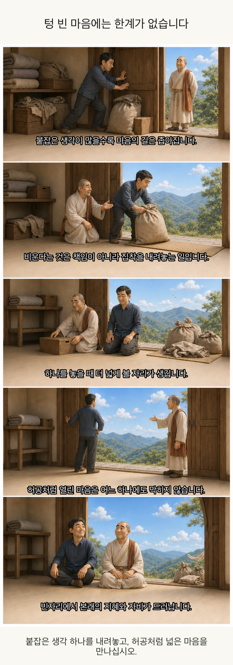 텅 빈 마음에는 한계가 없습니다 카툰